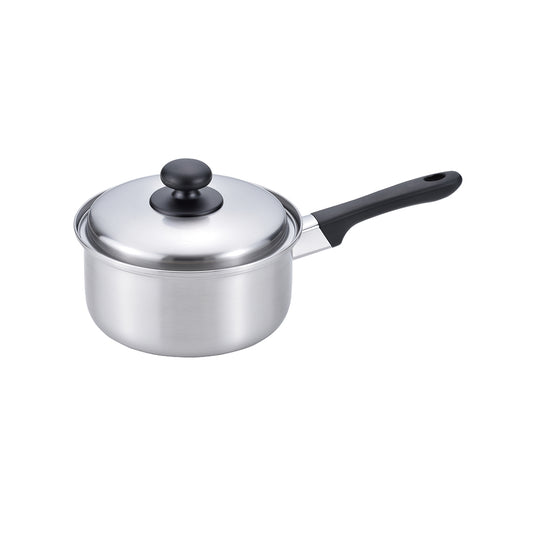 精鋼系列 不鏽鋼單柄煲連蓋 18cm